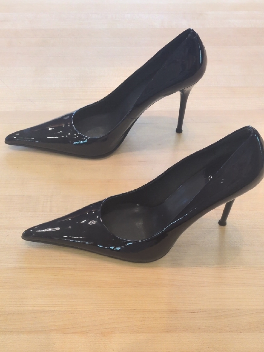 Jeffrey Campbell Navy Risktaker Pointed Toe Stiletto Heels Size 7.5 - Picture 5 of 13